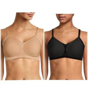Honeylove Liftwear Silhouette Bra Bundle in colors Black and Sand. Size 38 D/DD